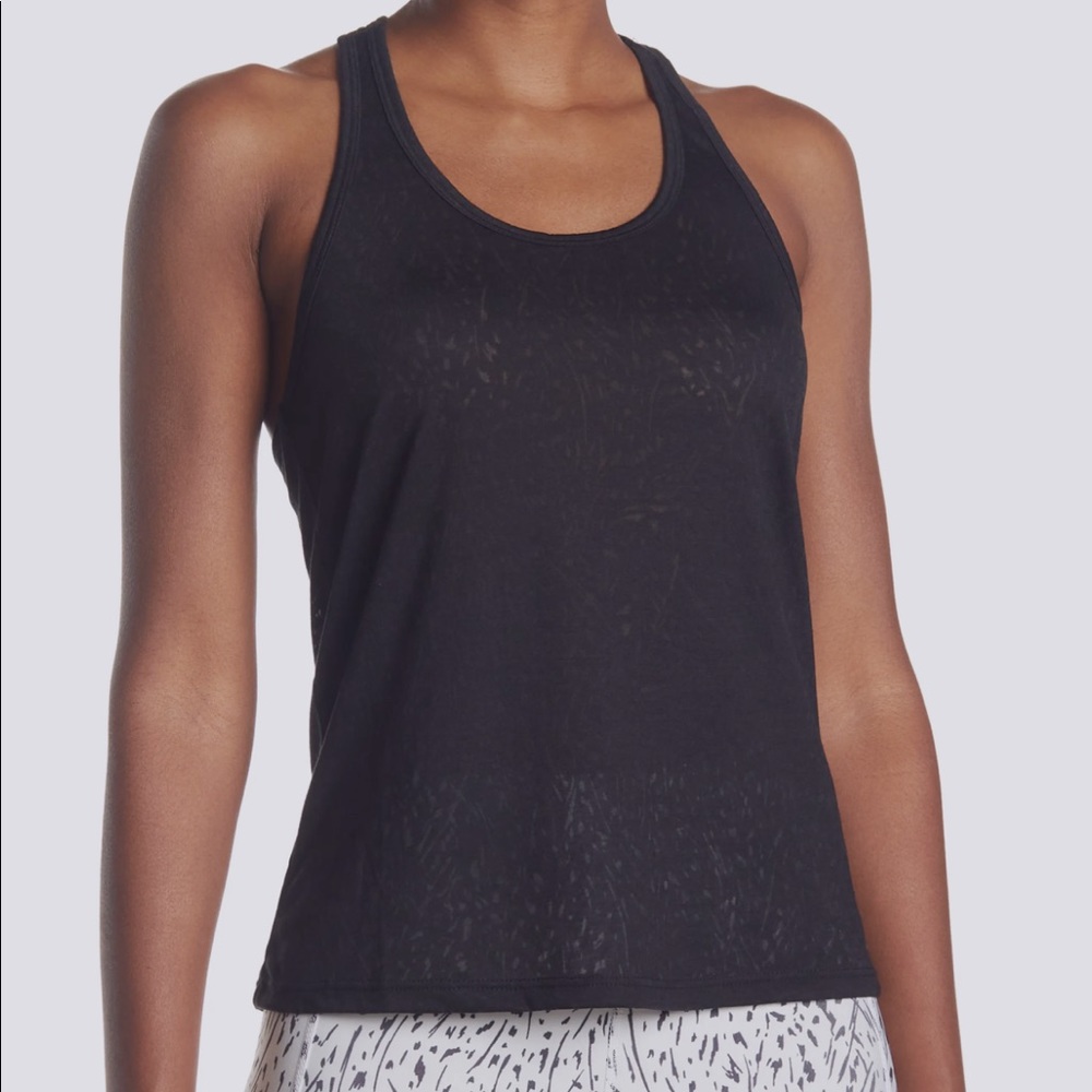 Marika Semi-Sheer Burnout Scrunch Racerback Tank NWT